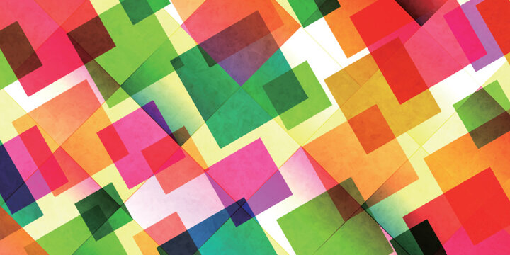 Colorful Abstract Geometric Square Overlay Pattern