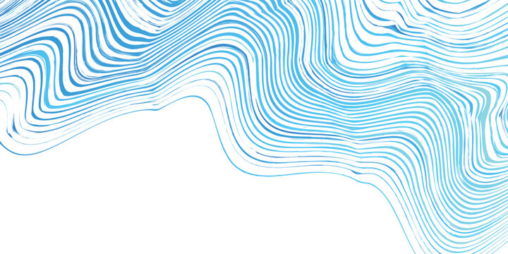 Blue Wavy Abstract Lines Graphic Design Background