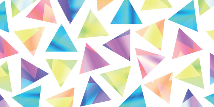 Abstract geometric pattern with colorful iridescent triangles