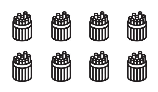 Set of cable bundle cross section icons representing electrical wire communication lines.
