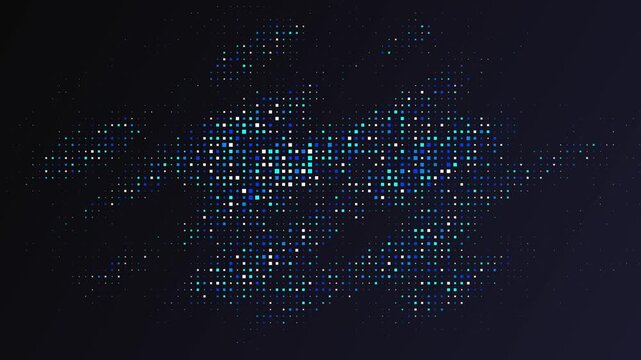 Digital Map of the World with Dots