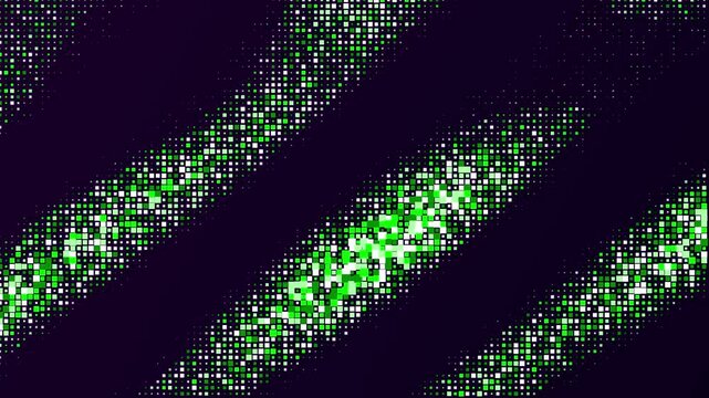 Glowing Green Diagonal Lines on Black Background