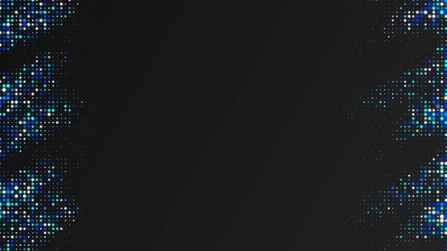 Glowing Blue Pixelated Border on Black