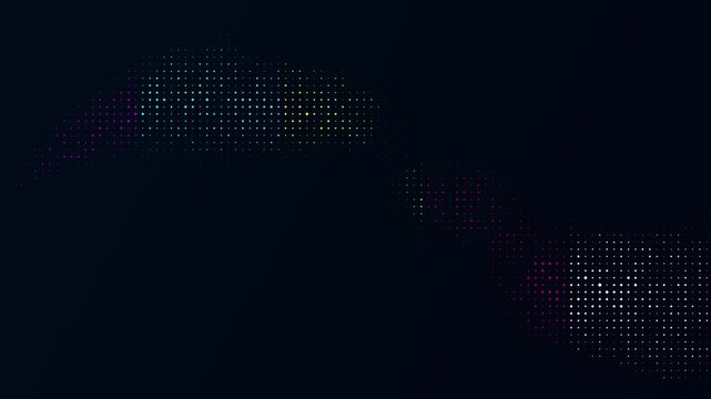 Dark background with colorful pixelated lights