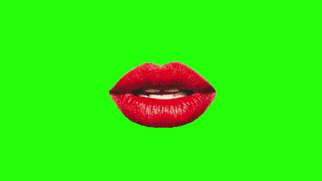 Cute Red Lips Cartoon Animation