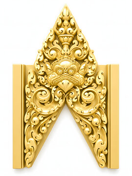 Golden Kbach Khmer Sculpture 3D art decoration
