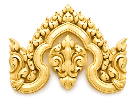 Golden Kbach Khmer Sculpture 3D art decoration