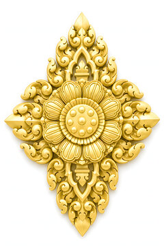 Golden Kbach Khmer Sculpture 3D art decoration