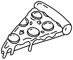 Naklejka premium Pizza slice line art vector illustration