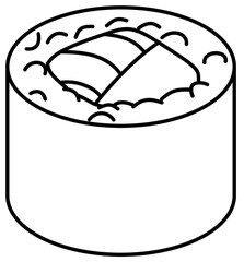 Roll sushi lineart © Ovie