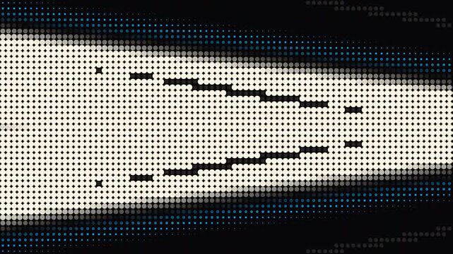 Pixelated Tunnel Vision: An abstract digital artwork features a stark, geometric pattern of dark pixels forming a tunnel-like structure against a light, pixelated background.