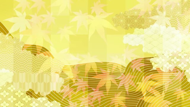 Traditional Japanese Autumn Maple Leaf Pattern 4K