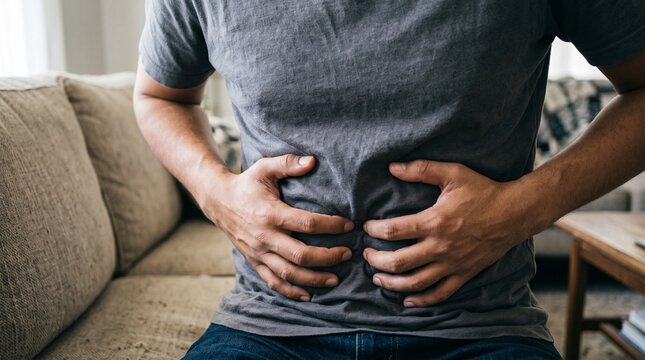 man with stomach ache 