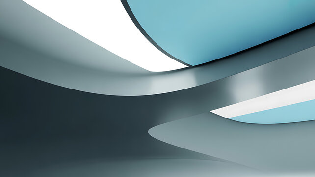 Abstract curved shapes in shades of blue and gray a modern architectural background architecture curve design element form