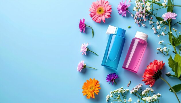 Modern inhalers with flowers and asthma awareness concept, healthcare support, respiratory wellness, medical education theme