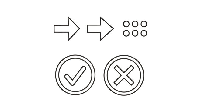 Workflow decision icons illustrating approval and rejection in a process diagram.