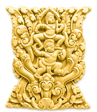 Golden Kbach Khmer Sculpture 3D art decoration