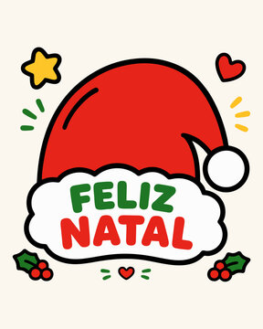Template de post para Instagram de Feliz Natal com gorro de Papai Noel em ilustra&ccedil;&atilde;o vetorial