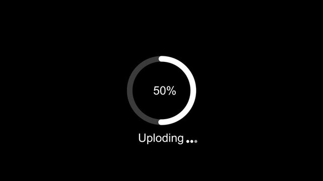 Digital progress bar interface animation featuring a circular loading with percentage counter incrementing from twenty to eighty percent for modern web development and software user experience