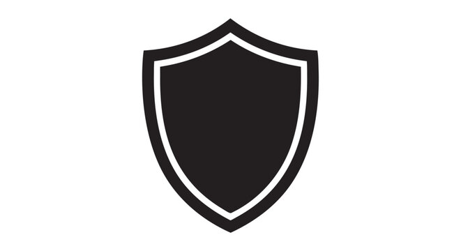 shield black vector icon for security and protection concept