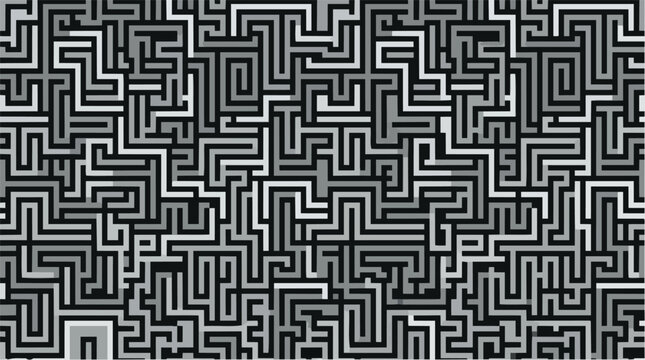A maze pattern fills the entire frame with black lines on white background