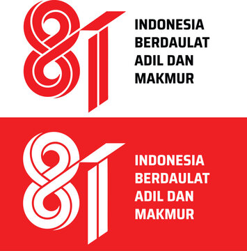 Logo Indonesia 81 Tahun Abstract vector illustration background for