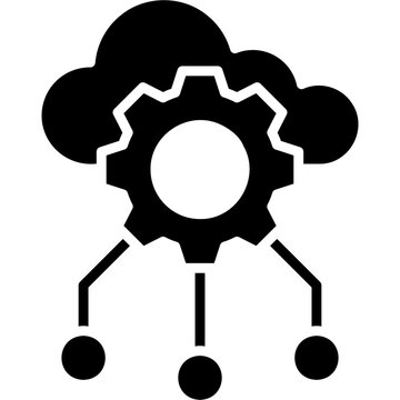 Solid Fill Cloud Services Icon