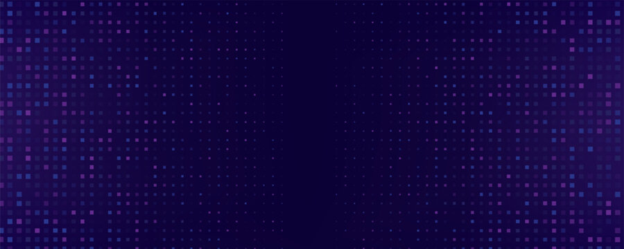 Purple abstract pixel texture bg video screen. Tv pattern background with square noise effect.
