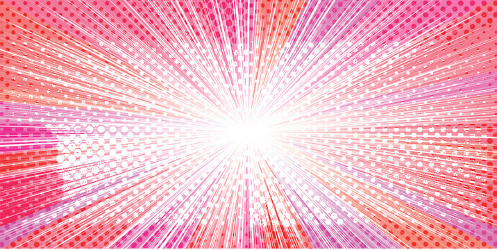 Vibrant Red Manga Style Action Speed Lines Background