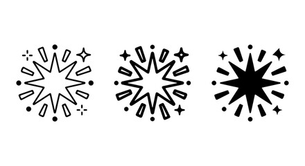 Explosion Starburst Icons, Bursting Sparkle Symbols, Celebration Starburst Graphics, Set of 3 © imran