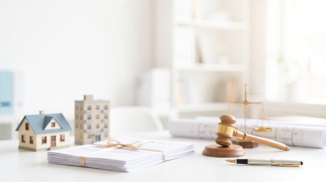 High Key Blurred Real Estate Law Background With Bright Copy Space