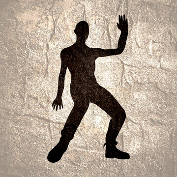 Cartoon zombie monster silhouette. Spooky and scary character.