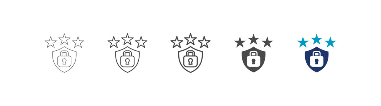 GDPR icon set consisting of multiple styles vector illustration. editable stroke