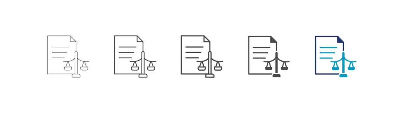 regulatory standard icon set consisting of multiple styles vector illustration. editable stroke