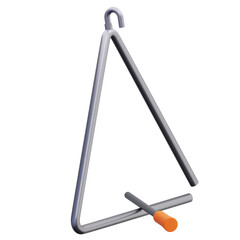 Obraz premium 3D Triangle Musical Percussion Instrument with Beater for Orchestra and Education