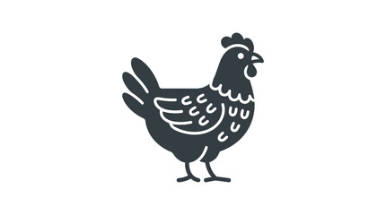 Black and white hen standing alone. © Ega