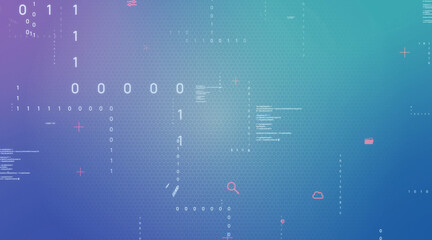 Fototapeta premium Conceptual visuals for digital technology. DX, IT, technology, digital, data, cyber.