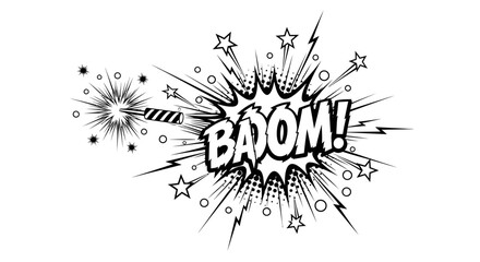 Comic Book Style Boom Explosion Sound Effect Illustration © Wita