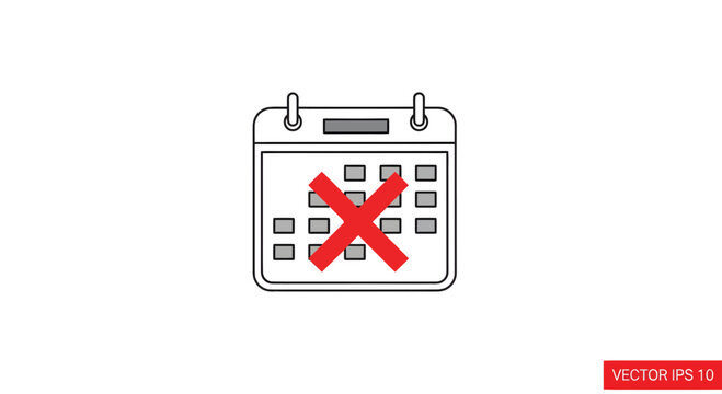 Rejected Calendar Event on a Vector Illustration of a Planner