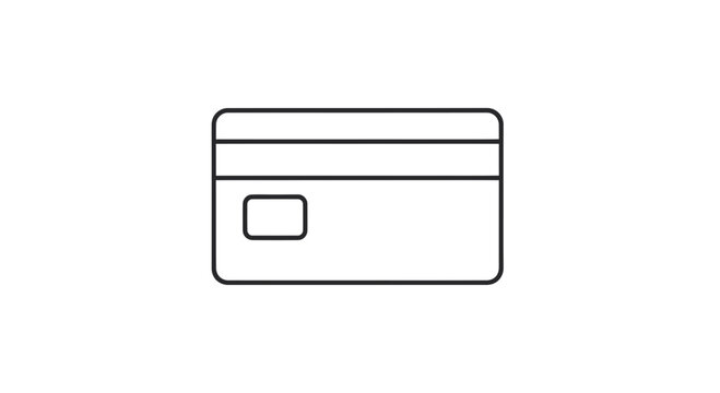 The illustration depicts a single credit card in a simple line style.