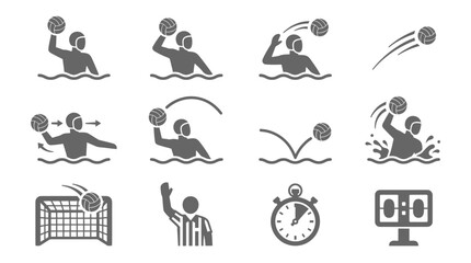 Obraz premium Water Polo Player In Action Sequence.