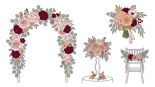 Wedding Floral Decorations and Bouquets.