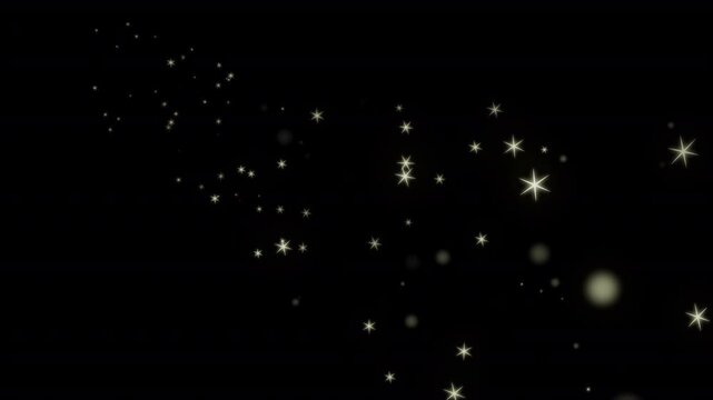 Golden bokeh particles form a bright glowing hexagonal path across black void.