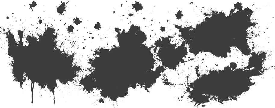 Abstract Black Ink Splatters and Blobs Grunge Vector Elements for Graphic Design