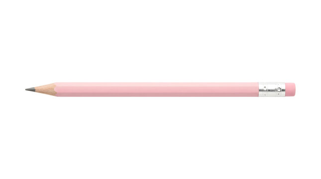Pink Pencil Isolated on Black Background