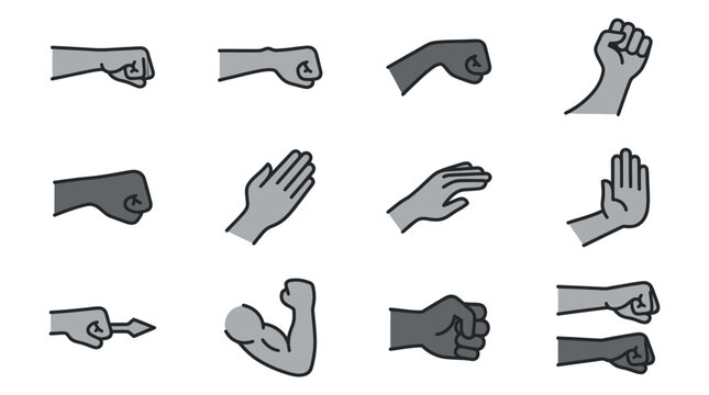 Various human hand gestures and positions.