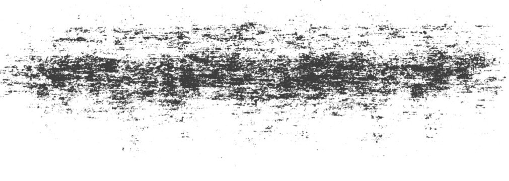 Black Grunge Texture Vector of a Distressed Horizontal Brush Stroke with Worn Ink Effect for Vintage Design Projects