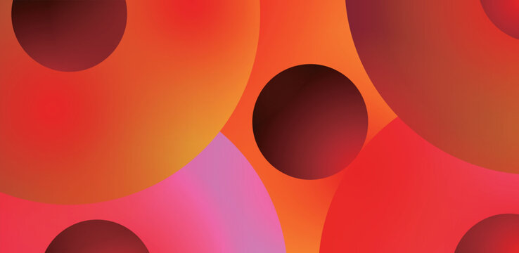 Abstract Vibrant Red and Orange Geometric Circles Background