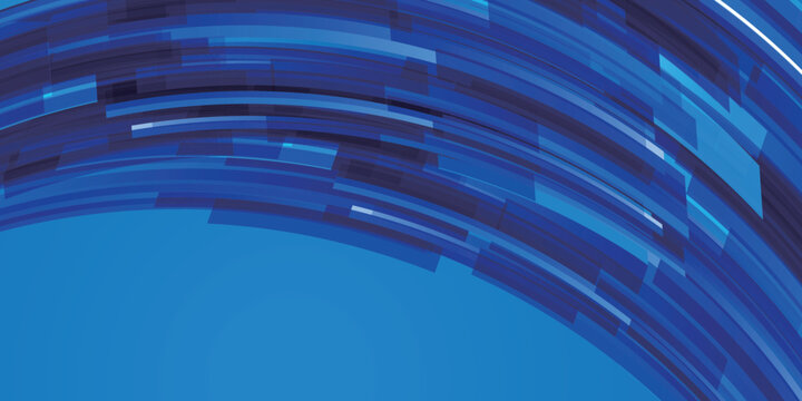 Abstract Blue Curved Lines Geometric Background Design