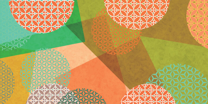 Abstract geometric background with traditional Japanese patterns